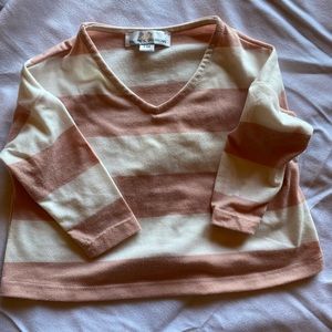 Bailey Blossoms 3-6 Month Long Sleeve Pink and White a Striped Shirt